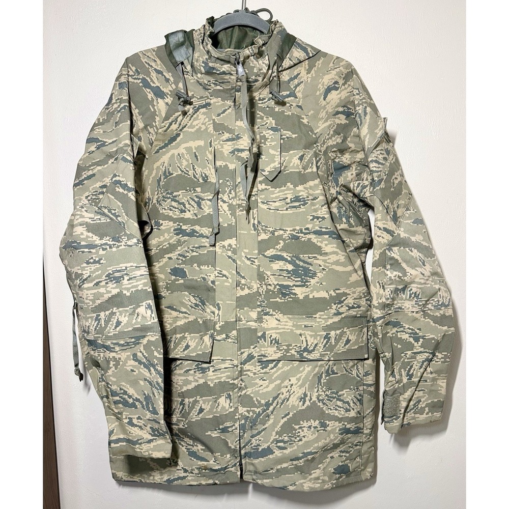 USAF APECS Propper Parka Jacket Men's Size Small Long Tiger Stripe USA Made